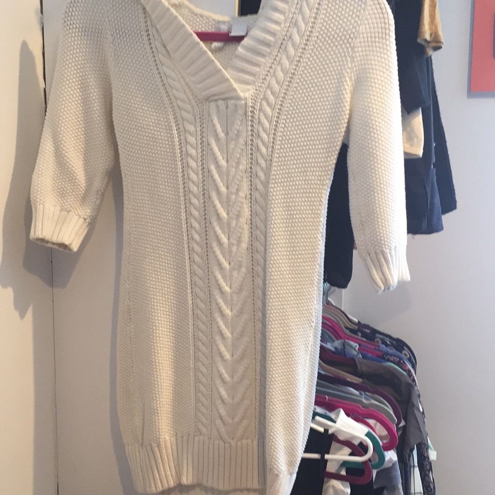 Cute sweater dress with hood!